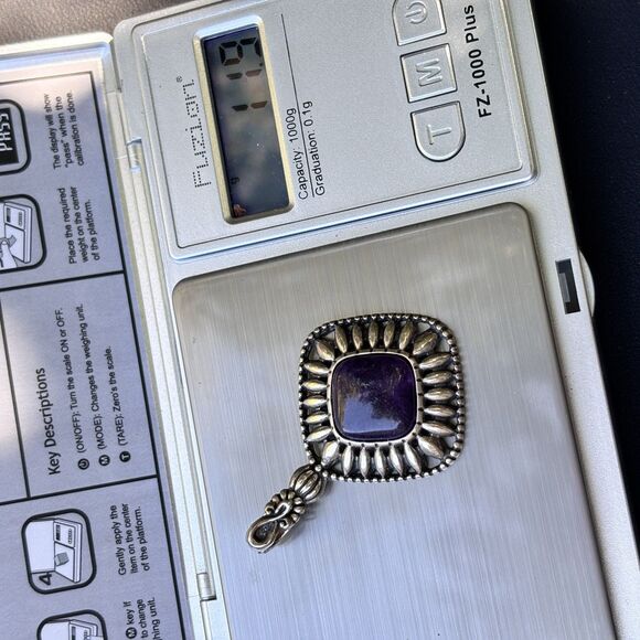 Carolyn Pollack Sterling Silver Purple Sugalite Pendant/ Enhancer - Picture 6 of 7